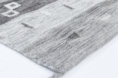 Doris Leslie Blau Collection Light and Dark Gray Flat Weave Wool Rug - 3581175