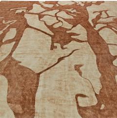 Doris Leslie Blau Collection Modern Abstract Brown Beige Handmade Wool Rug - 3580070