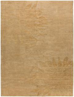 Doris Leslie Blau Collection Modern Abstract Sunflower Beige Handmade Wool Rug - 3578633