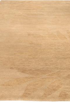 Doris Leslie Blau Collection Modern Abstract Sunflower Beige Handmade Wool Rug - 3578634