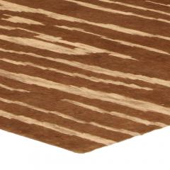 Doris Leslie Blau Collection Modern Abstract Whirl Brown Handmade Wool Rug - 3580077