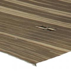 Doris Leslie Blau Collection Modern Brown Striped Handmade Wool Rug - 3581236