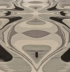 Doris Leslie Blau Collection Modern Cyclone Flat Weave Rug in Beige and Gray - 3580141