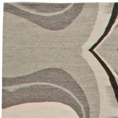 Doris Leslie Blau Collection Modern Cyclone Flat Weave Rug in Beige and Gray - 3580142