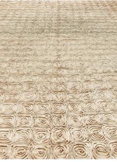 Doris Leslie Blau Collection Modern Floral Rose Gold Handcrafted Carpet - 3581244