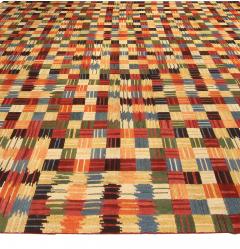 Doris Leslie Blau Collection Modern Geometric Design Handmade Cotton Rug - 3580166