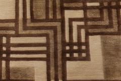 Doris Leslie Blau Collection Modern Geometric Hand Knotted Silk Runner - 3581249