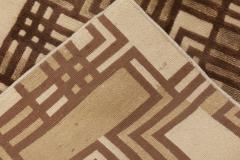 Doris Leslie Blau Collection Modern Geometric Hand Knotted Silk Runner - 3581250