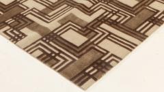 Doris Leslie Blau Collection Modern Geometric Hand Knotted Silk Runner - 3581252