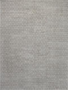 Doris Leslie Blau Collection Modern Geometric Tibetan Terra Rug in Natural Wool - 3578535