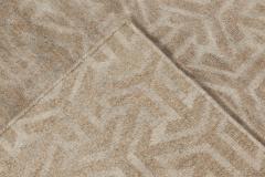 Doris Leslie Blau Collection Modern Geometric Tibetan Terra Rug in Natural Wool - 3578539