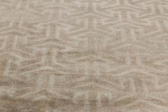 Doris Leslie Blau Collection Modern Geometric Tibetan Terra Rug in Natural Wool - 3578540