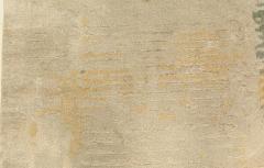 Doris Leslie Blau Collection Modern Gold Blue Gray Hand Knotted Wool Silk Runner - 3578356