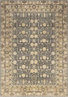 Doris Leslie Blau Collection Modern Samarkand Style Blue Beige Gold Handmade Rug - 3578248