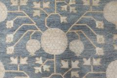 Doris Leslie Blau Collection Modern Samarkand Style Blue Beige Gold Handmade Rug - 3578251