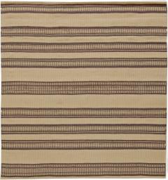 Doris Leslie Blau Collection Modern Striped Beige Brown Handmade Wool Rug - 3580207