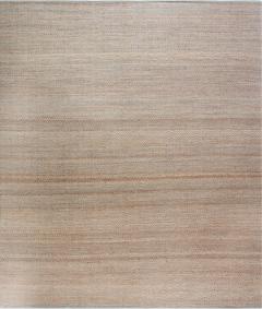 Doris Leslie Blau Collection Modern Striped Brown Gold Gray Flat Weave Wool Rug - 3578320