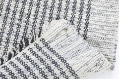 Doris Leslie Blau Collection Modern Striped Gray White Flat Weave Wool Runner - 3578816