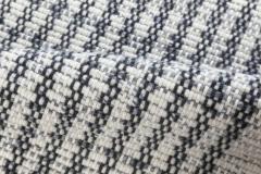 Doris Leslie Blau Collection Modern Striped Gray White Flat Weave Wool Runner - 3578817