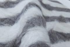 Doris Leslie Blau Collection Modern Striped Shaggy Handmade Goat Hair Rug - 3580214