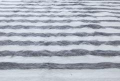 Doris Leslie Blau Collection Modern Striped Shaggy Handmade Goat Hair Rug - 3580215