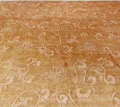 Doris Leslie Blau Collection Modern Surface Subtly Floral Brown Beige Silk Rug - 3578412