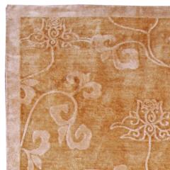 Doris Leslie Blau Collection Modern Surface Subtly Floral Brown Beige Silk Rug - 3578413