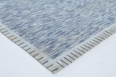 Doris Leslie Blau Collection Modern Swedish Design Blue Handmade Wool Pile Rug - 3578721