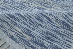 Doris Leslie Blau Collection Modern Swedish Design Blue Handmade Wool Pile Rug - 3578724