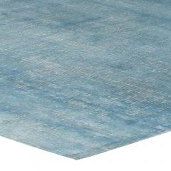 Doris Leslie Blau Collection Modern Traditional Blue Handmade Linen Silk Rug - 3578903