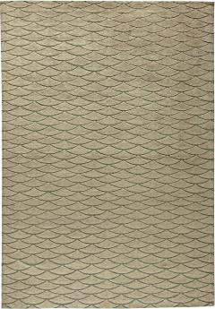 Doris Leslie Blau Collection Moroccan Geometric Beige Brown Handmade Wool Rug - 3578681