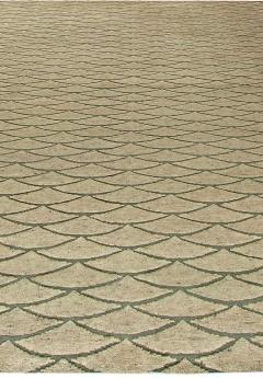 Doris Leslie Blau Collection Moroccan Geometric Beige Brown Handmade Wool Rug - 3578683