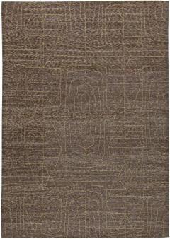 Doris Leslie Blau Collection Moroccan Tribal Design Brown Handmade Wool Rug - 3580242