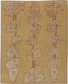 Doris Leslie Blau Collection Napa Vines Beige and Brown Handmade Wool Rug - 3580248