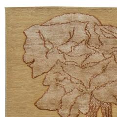 Doris Leslie Blau Collection Napa Vines Beige and Brown Handmade Wool Rug - 3580251