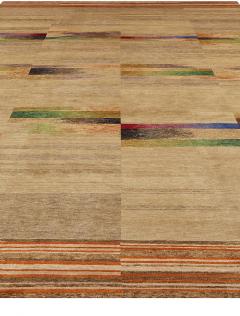 Doris Leslie Blau Collection Navajo Sand Geometric Hand Knotted Wool Silk Rug - 3578643