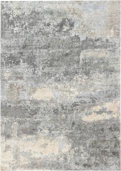 Doris Leslie Blau Collection North Star Blue and Gray Hand Knotted Silk Rug - 3580259