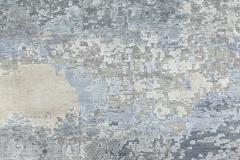 Doris Leslie Blau Collection North Star Blue and Gray Hand Knotted Silk Rug - 3580261