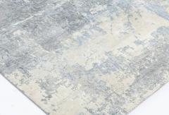Doris Leslie Blau Collection North Star Blue and Gray Hand Knotted Silk Rug - 3580263