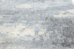 Doris Leslie Blau Collection North Star Blue and Gray Hand Knotted Silk Rug - 3580264