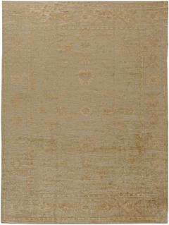 Doris Leslie Blau Collection One of a kind Oushak Beige Brown Handmade Wool Rug - 3578115