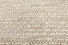 Doris Leslie Blau Collection Oriental Inspired Beige and White Rug - 3581410