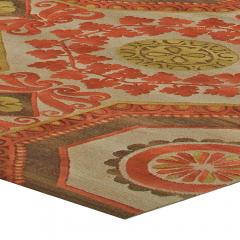 Doris Leslie Blau Collection Oversized Insolite Coral Red Brown and Green Rug - 3578439