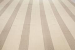 Doris Leslie Blau Collection Oversized Modern Striped Beige Gray Flat Weave Rug - 3578343