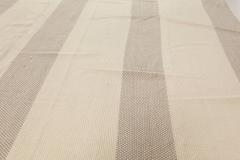 Doris Leslie Blau Collection Oversized Modern Striped Beige Gray Flat Weave Rug - 3578344