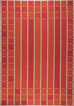 Doris Leslie Blau Collection Oversized Swedish Style Red Orange Flat weave Rug - 3578450