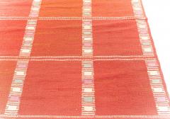Doris Leslie Blau Collection Oversized Swedish Style Red Orange Flat weave Rug - 3578454