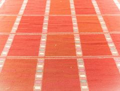 Doris Leslie Blau Collection Oversized Swedish Style Red Orange Flat weave Rug - 3578455