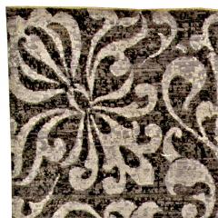 Doris Leslie Blau Collection Passion Flowers Rug in Black and Silver Gray - 3580329