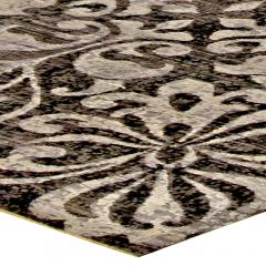 Doris Leslie Blau Collection Passion Flowers Rug in Black and Silver Gray - 3580331